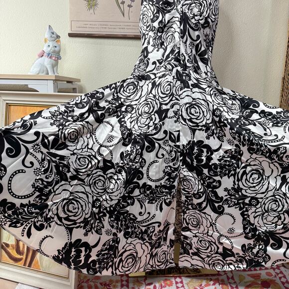 Y2k Floral Satin Strapless Mermaid Formal Dress Sexy Dark Coquette Romantic S 6 - Picture 4 of 11